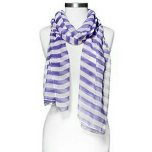 5 for 20 Women's Stripes Print Oblong Scarf Purple - Xhilar